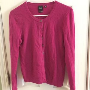 100% Cashmere Magenta Saks Cardigan Sweater